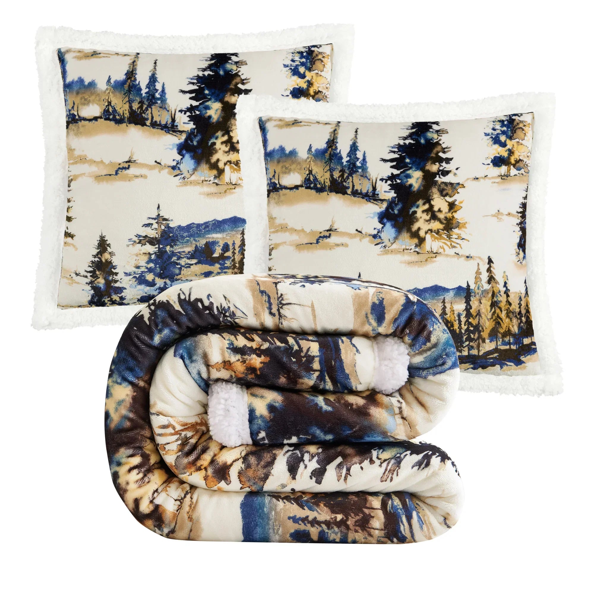 Acadia Campfire Sherpa Throw Throw Set Throw