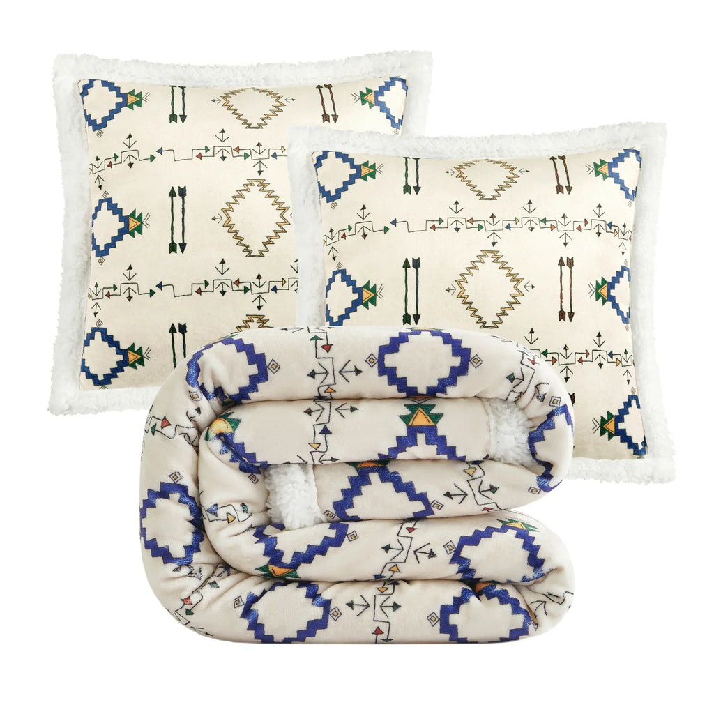 Arrow Campfire Sherpa Throw Throw Set Throw