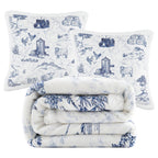 Farm Life Campfire Sherpa Throw Throw Set / Blue Throw