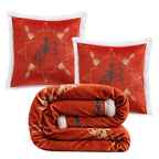 Marfa Campfire Sherpa Throw Throw Set: Bucking Bronco Pillows Throw