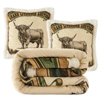Highland Cow Campfire Sherpa Throw Throw Set Throw