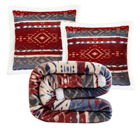 Home on the Range Aztec Campfire Sherpa Throw Throw Set Throw