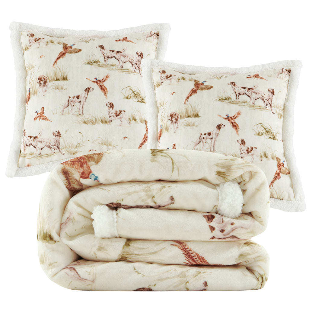 Hunt Life Campfire Sherpa Throw Throw Set Throw