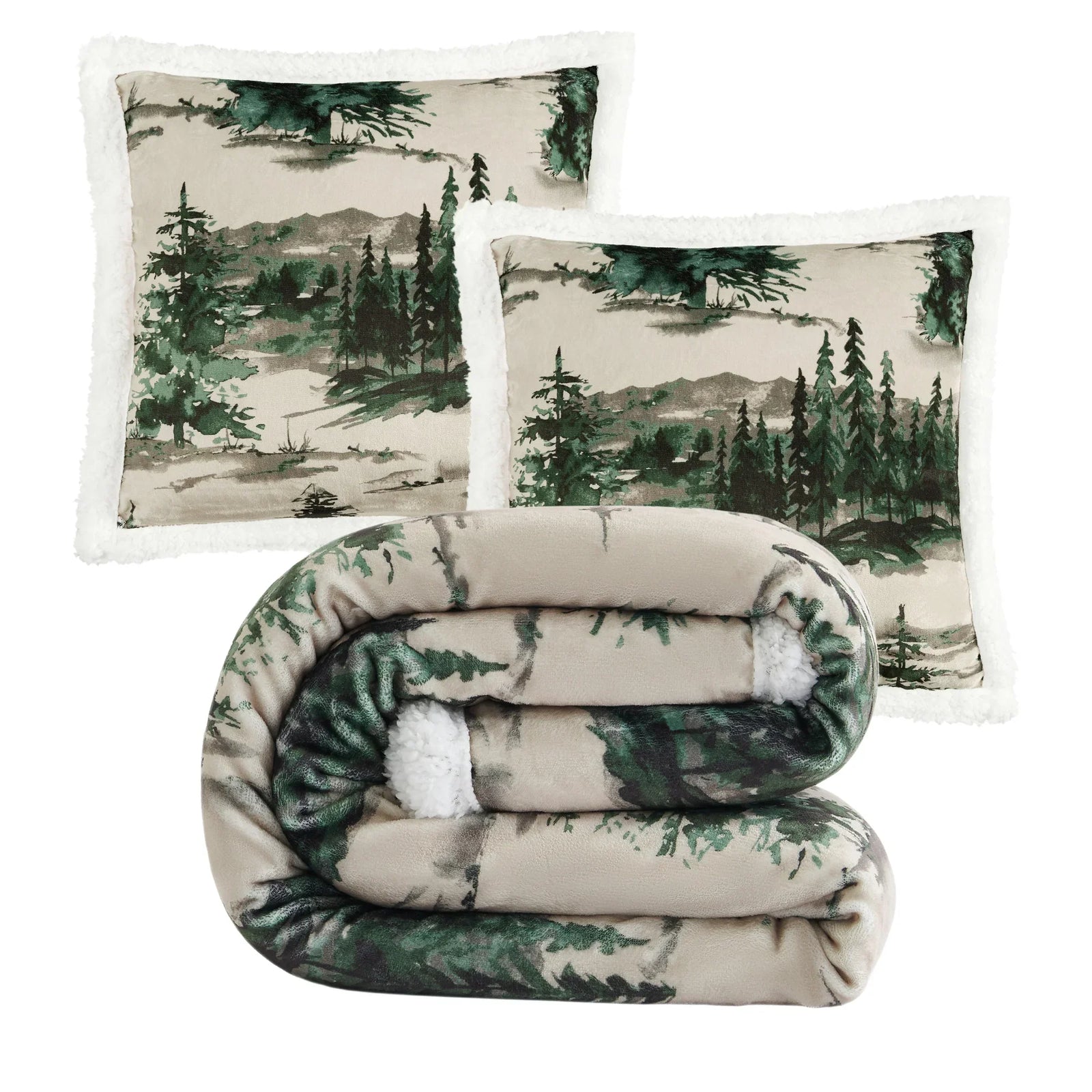 Joshua Campfire Sherpa Throw Throw Set Throw
