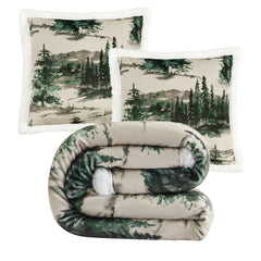 Joshua Campfire Sherpa Throw Throw Set Throw