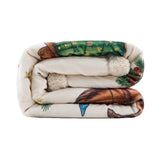Western Christmas Campfire Sherpa Throw Throw