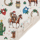 Western Christmas Campfire Sherpa Throw Throw