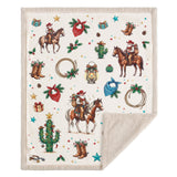 Western Christmas Campfire Sherpa Throw Throw