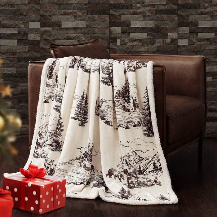 White Pine Campfire Sherpa Throw Throw