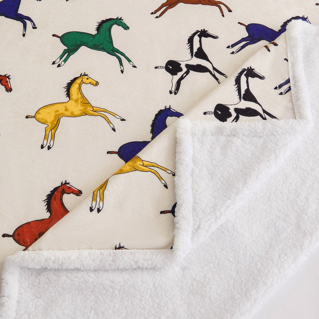 Wild Horses Campfire Sherpa Throw, 6 MOQ Throw