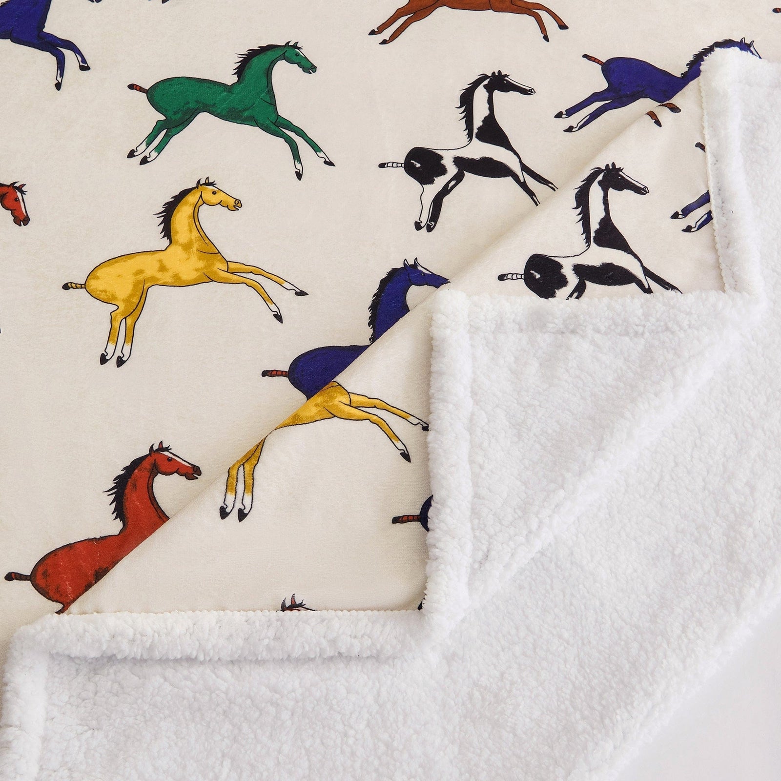 Wild Horses Campfire Sherpa Throw, 6 MOQ Throw