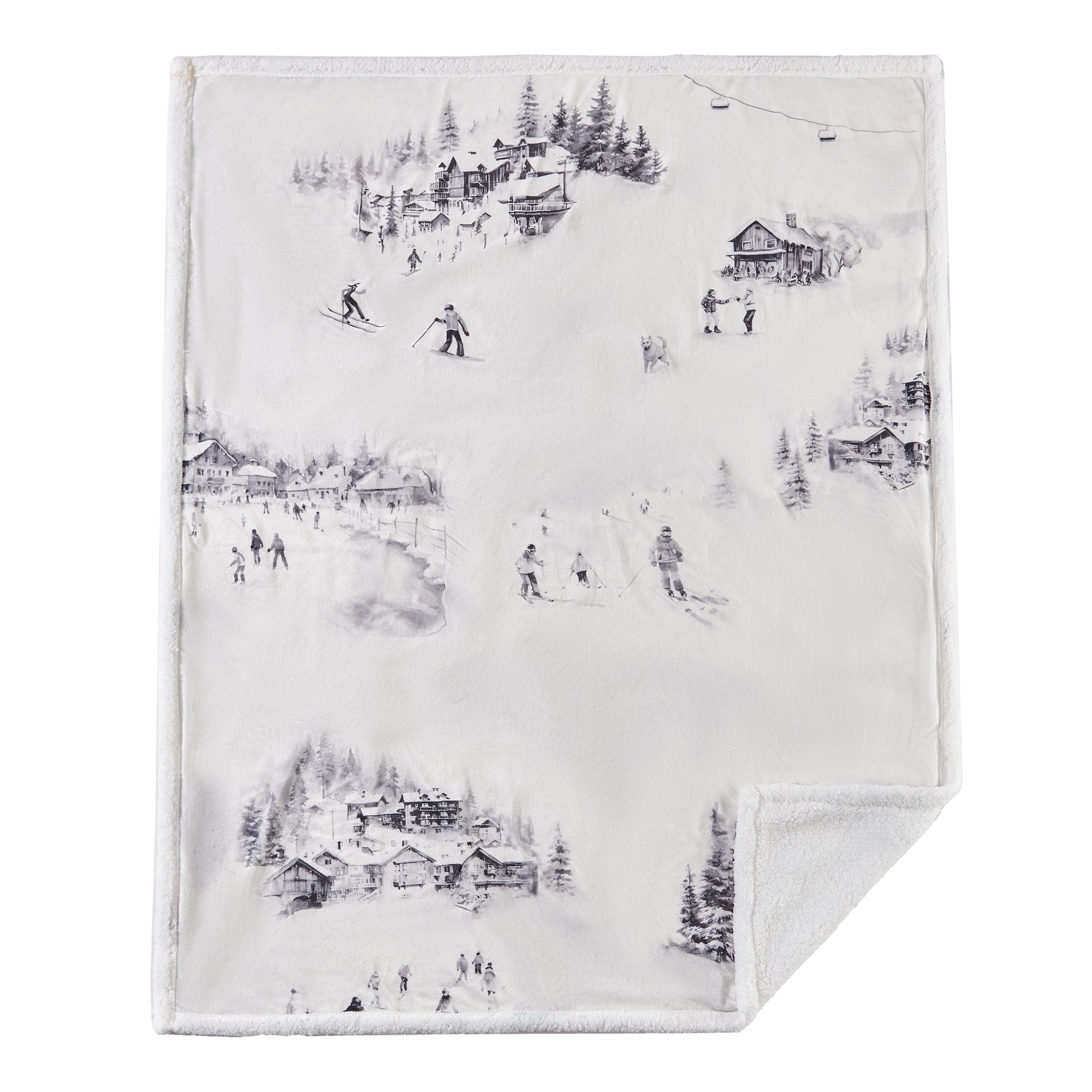 Ski Toile Campfire Sherpa Throw Throws