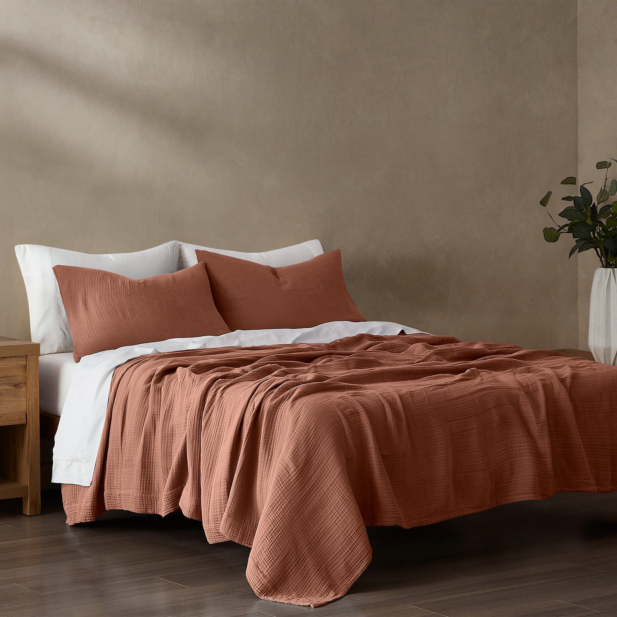 Cotton Voile Blanket Set Twin / Clay