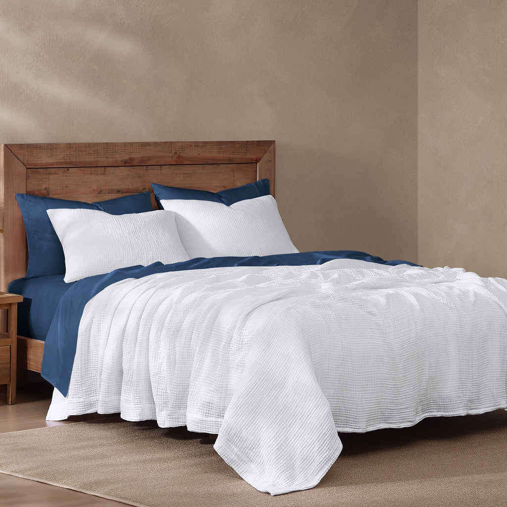Cotton Voile Blanket Set Twin / White