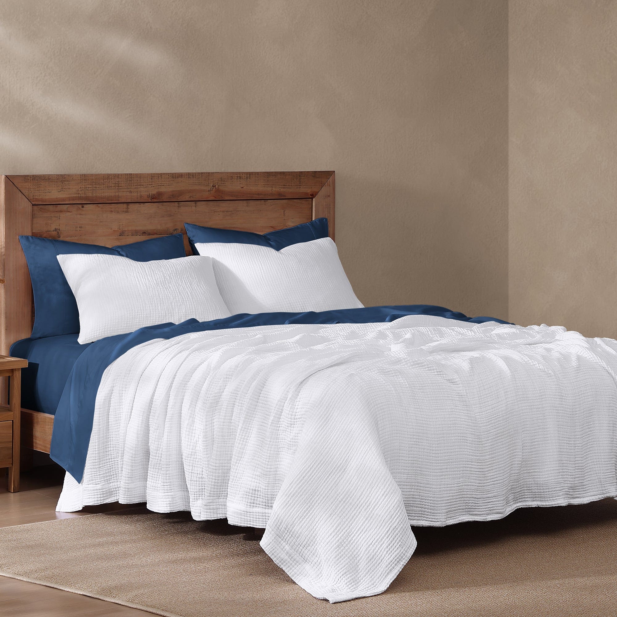 Cotton Voile Blanket Set Twin / White