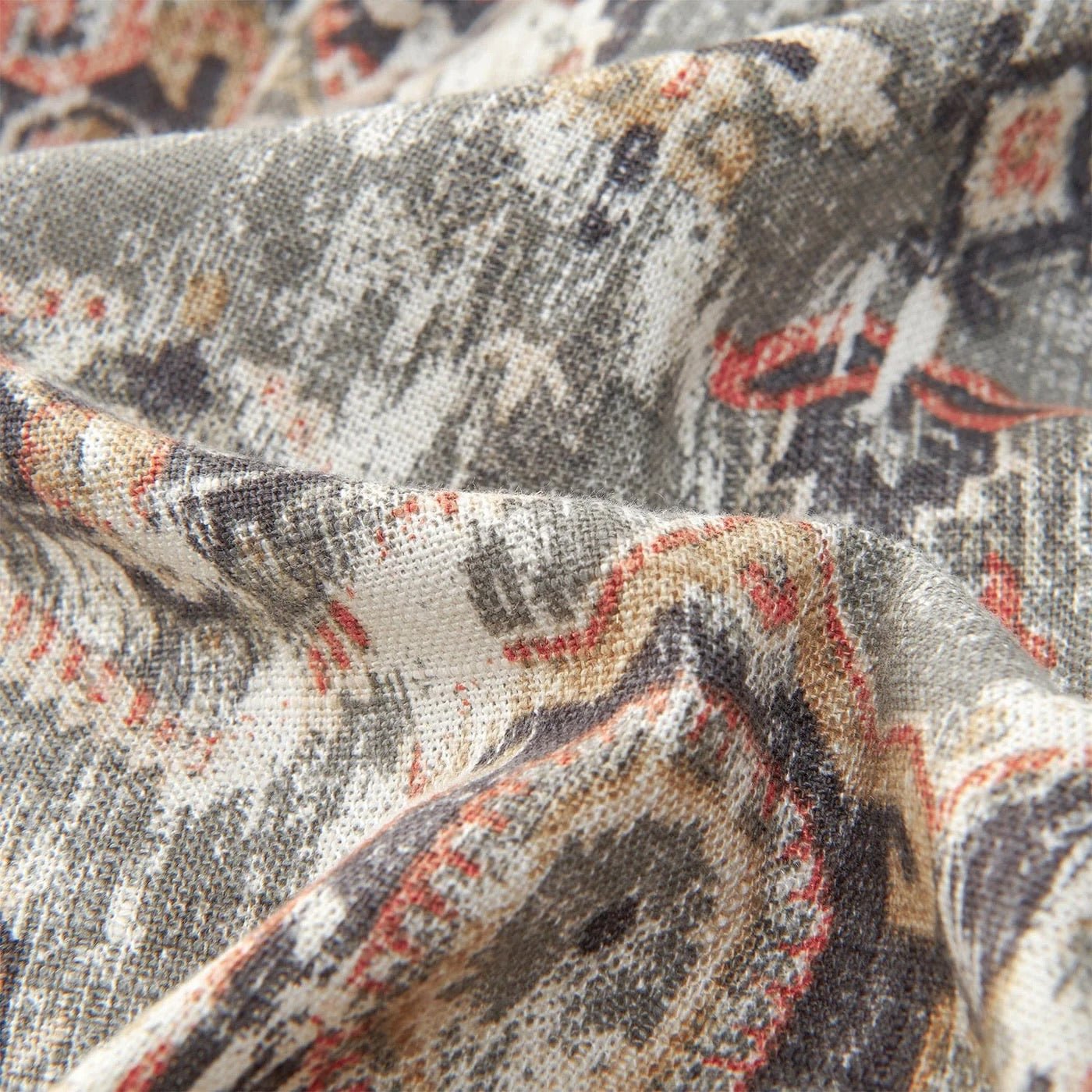 Carmen washed linen blend fabric detail