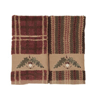 Acorn Embroidered 3PC Towel Set, Stripe Bath Towel