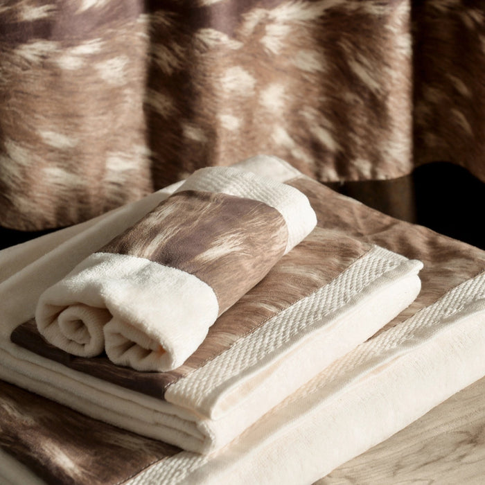 Axis Deer Fur Design 3PC Towel Set Bath Towel