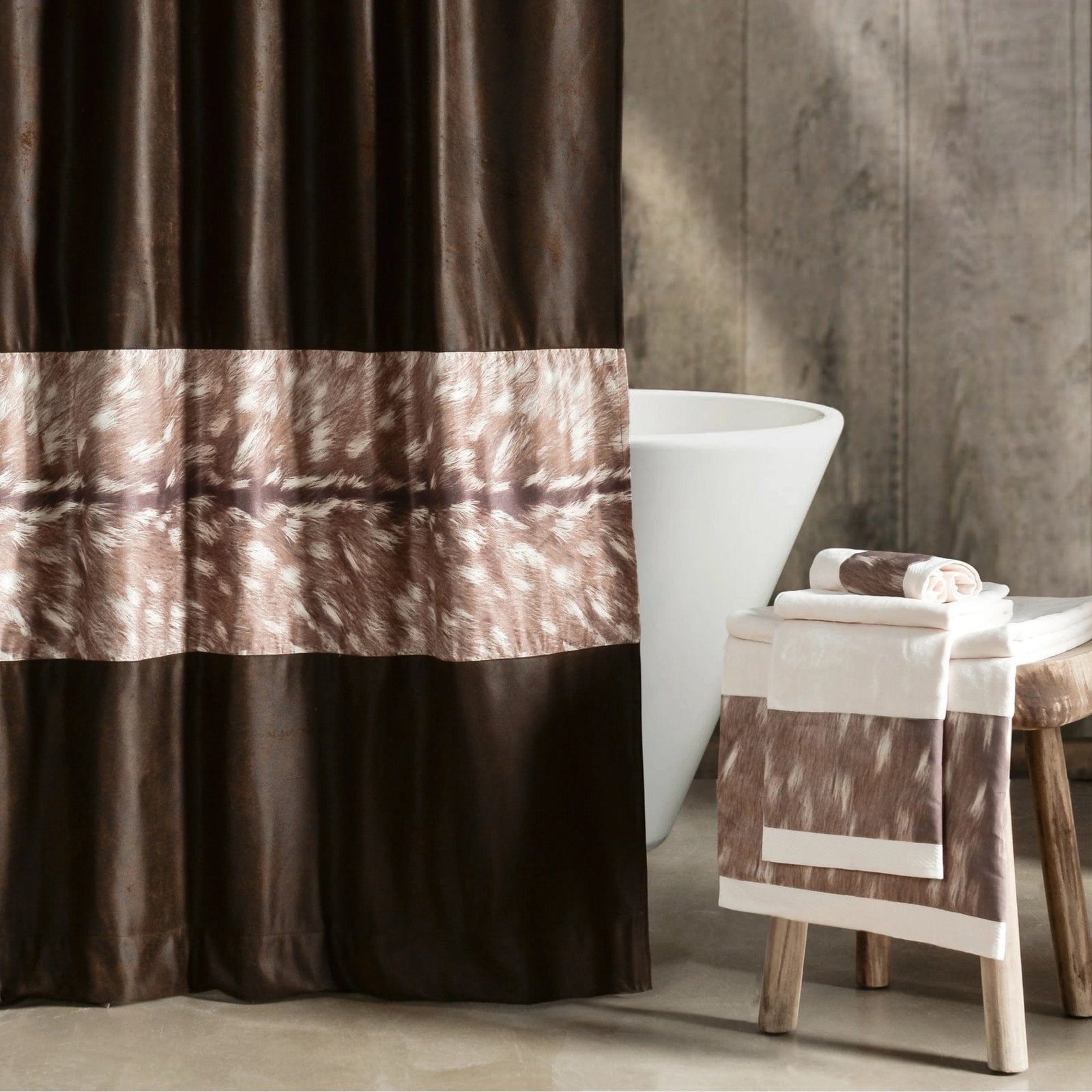 Axis Deer Fur Design 3PC Towel Set Bath Towel