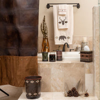 Aztec Bear 3PC Towel Set, Cream Bath Towel
