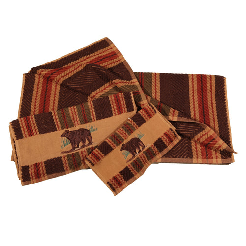 Bear Fingertip Towel, 11"X20" Stripe Bath Towel