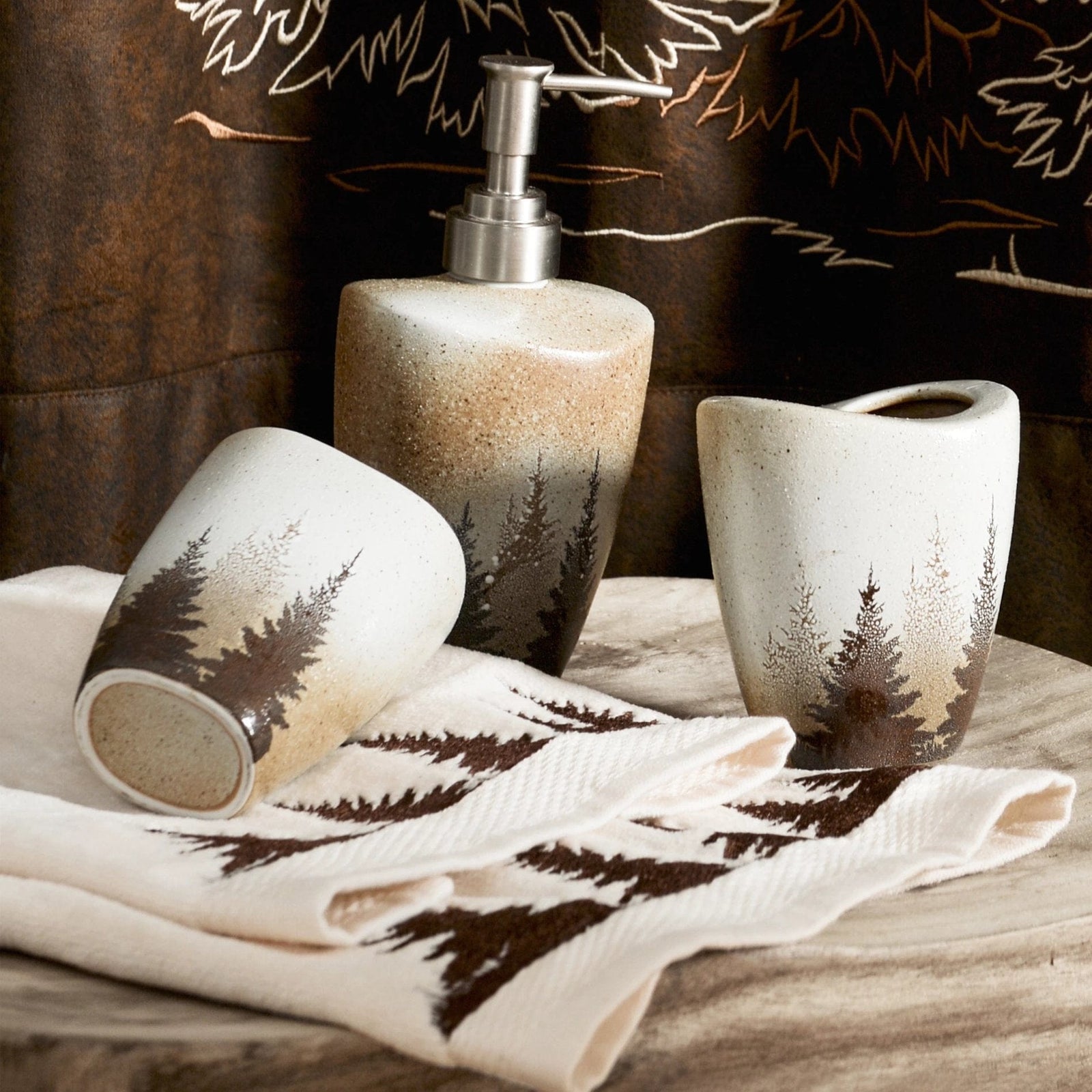 Clearwater Pines 3PC Towel Set, Cream Bath Towel