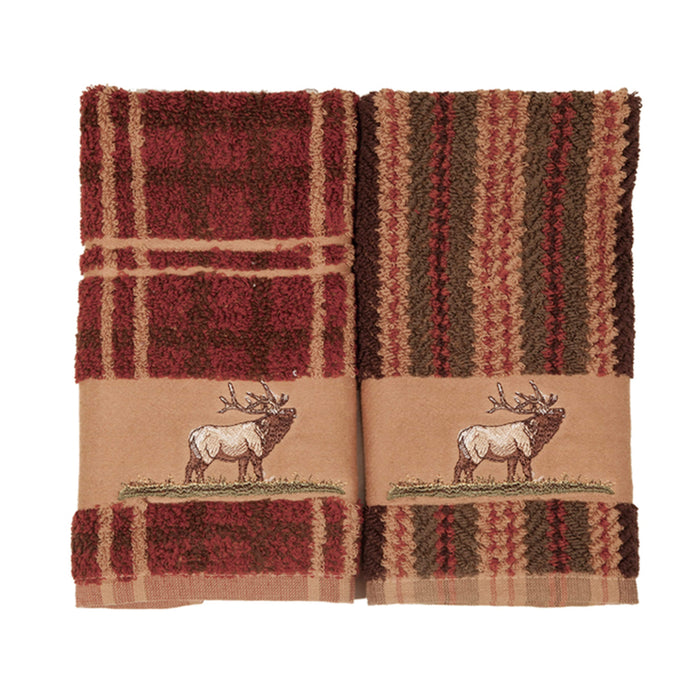 Elk Hand Towel, 16"X31" Stripe Bath Towel