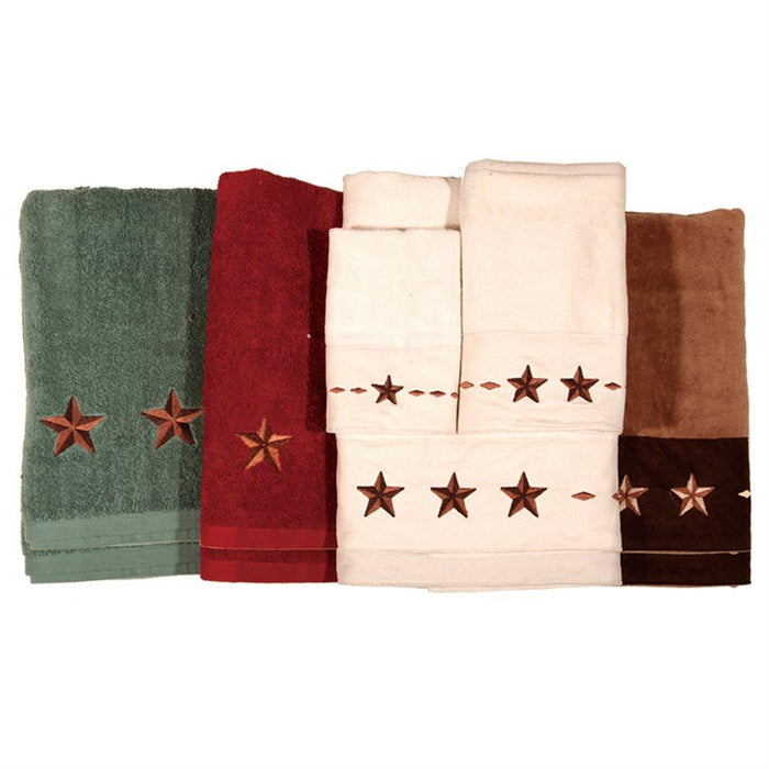 Embroidered Star 3PC Towel Set Bath Towel