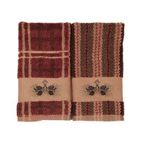 Pine Cone Fingertip Towel, 11"X20" (Plaid/Stripe) Bath Towel