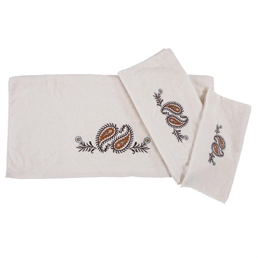 Rebecca Paisley 3-PC Bath Towel Set, Cream Bath Towel