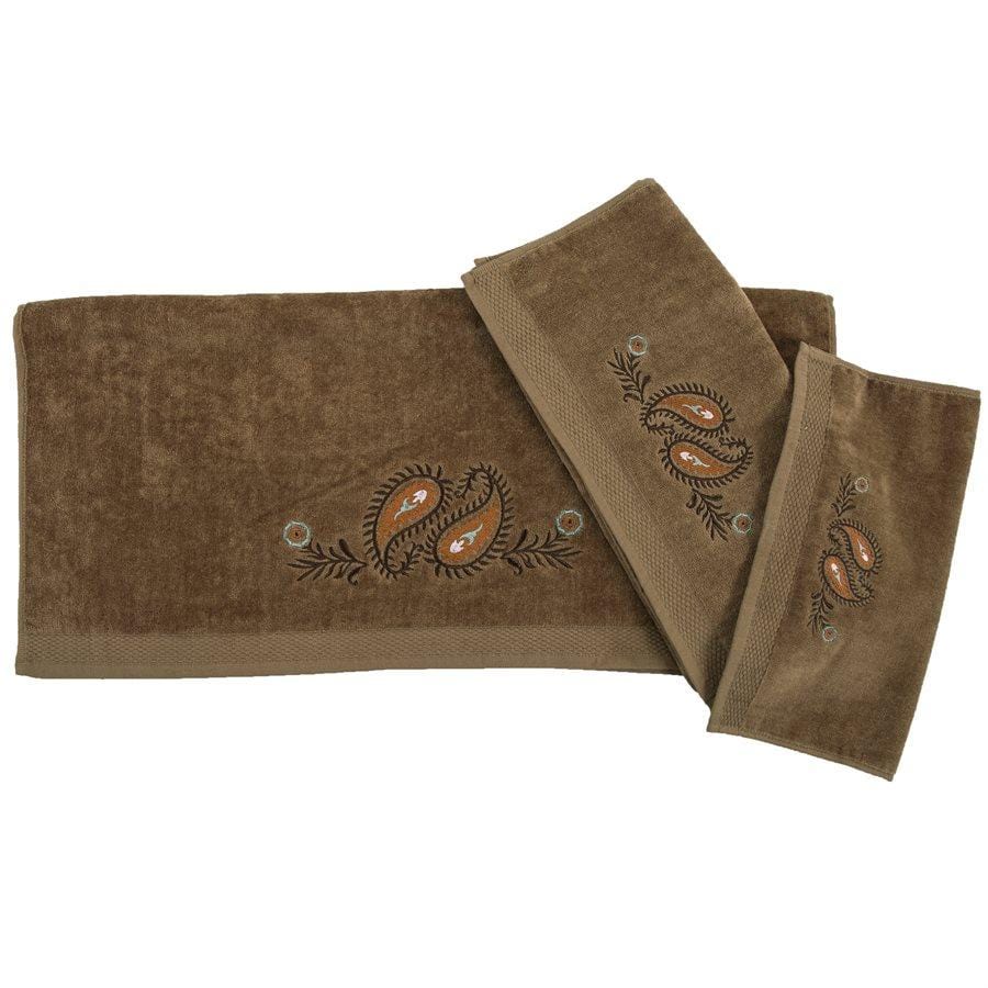 Rebecca Paisley 3-PC Bath Towel Set, Mocha Bath Towel
