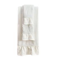 Lily Linen Towel 3 PC Set, White White Bath Towel