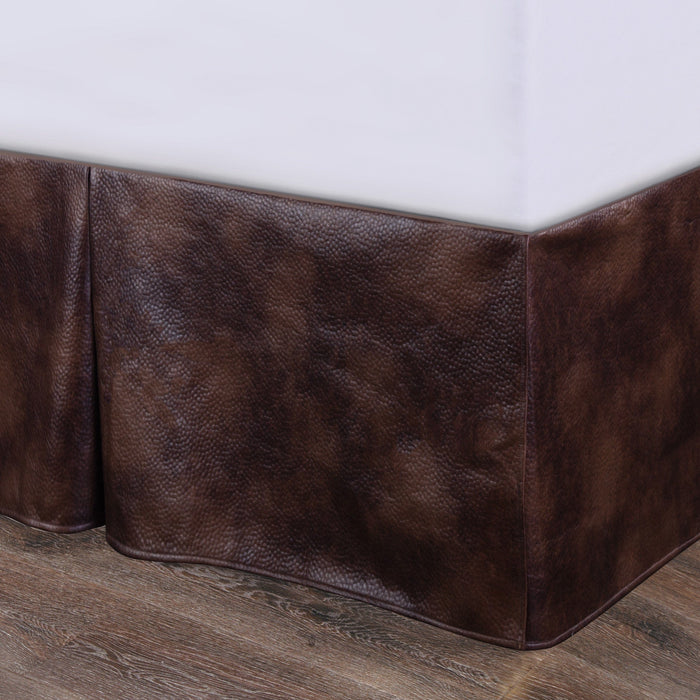 Brown Faux Leather Bed Skirt Bed Skirt
