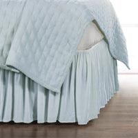 Stella Faux Silk Velvet Bed Skirt Queen / Icy Blue Bed Skirt