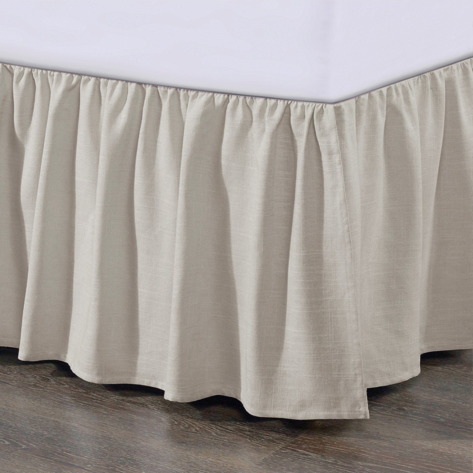 Lily Gathered Linen Bed Skirt Queen / Light Tan Bed Skirt