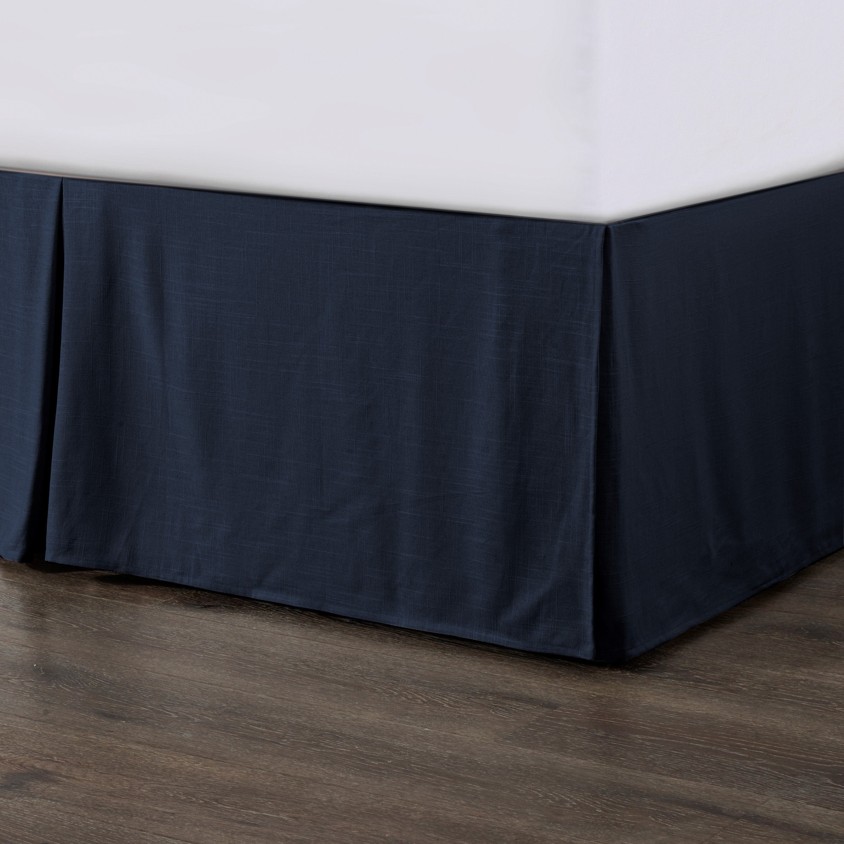 Hera Tailored Linen Bed Skirt Queen / Navy Bed Skirt