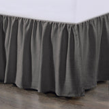 Lily Gathered¬†Linen Bed Skirt Queen / slate Bed Skirt