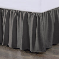 Lily Gathered Linen Bed Skirt Queen / slate Bed Skirt