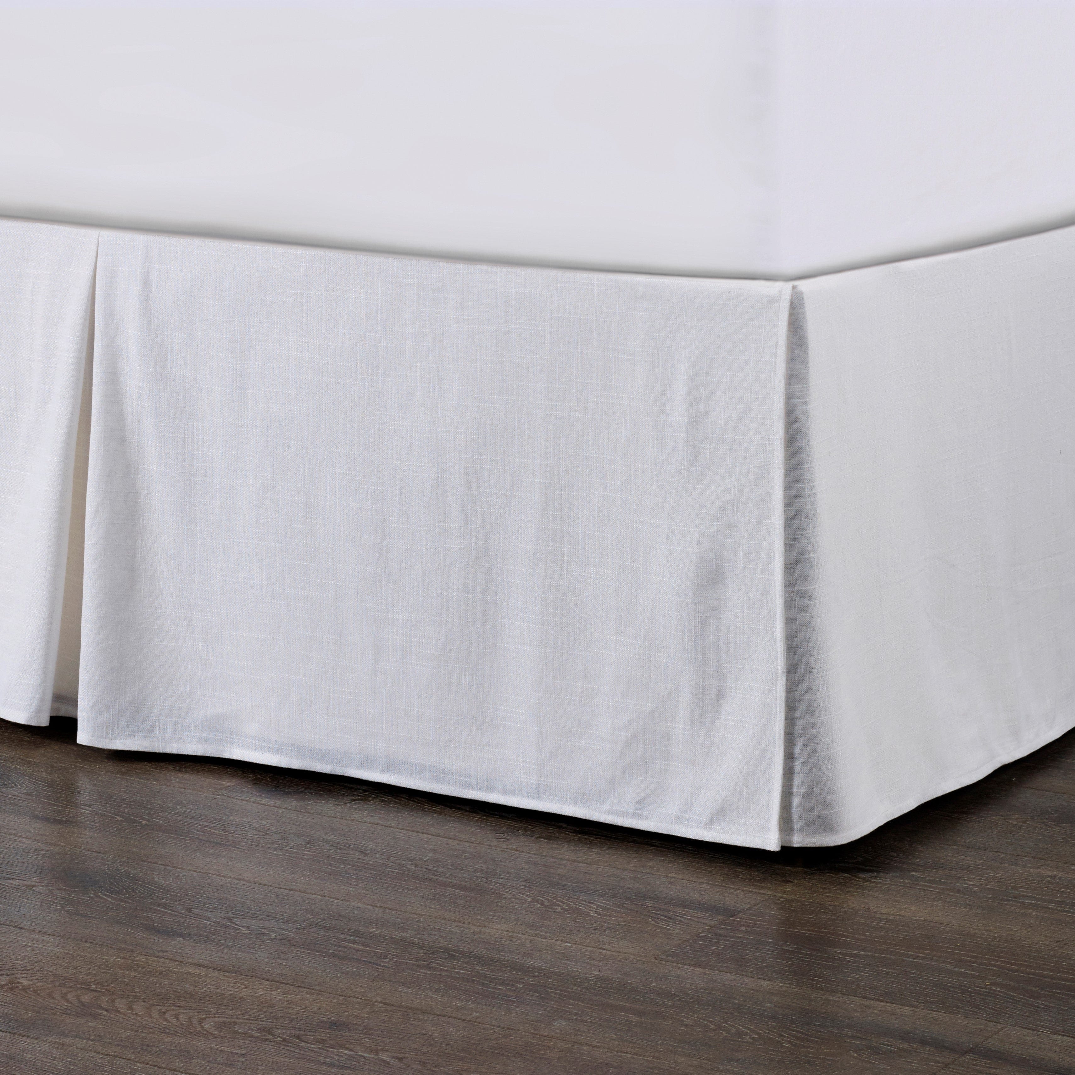 Hera Tailored Linen Bed Skirt Queen / White Bed Skirt
