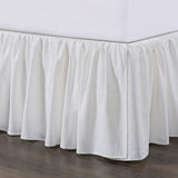 Lily Gathered¬†Linen Bed Skirt Queen / White Bed Skirt