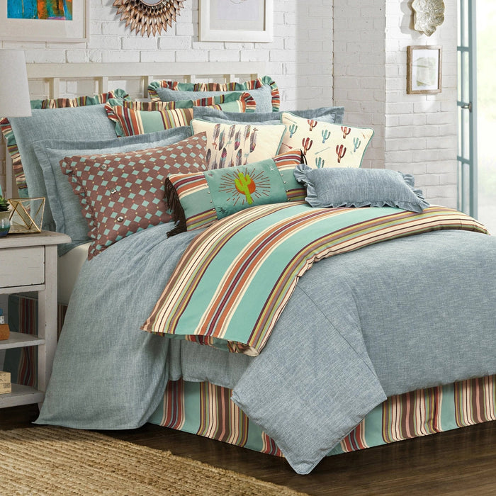 Serape Turquoise Bed Skirt Bed Skirt