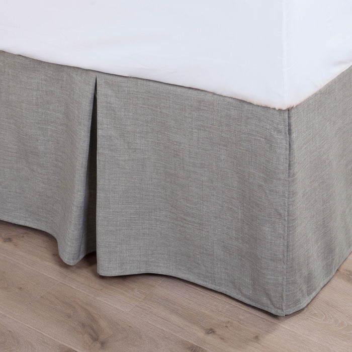 Solid Taupe Linen Bed Skirt Bed Skirt