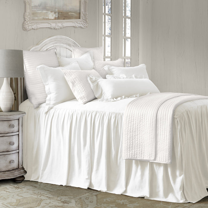Luna Washed Linen Bedspread Set Twin / White Bedspread