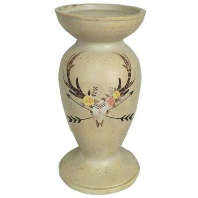 Paseo Road Desert Skull Pedestal Candle Holder