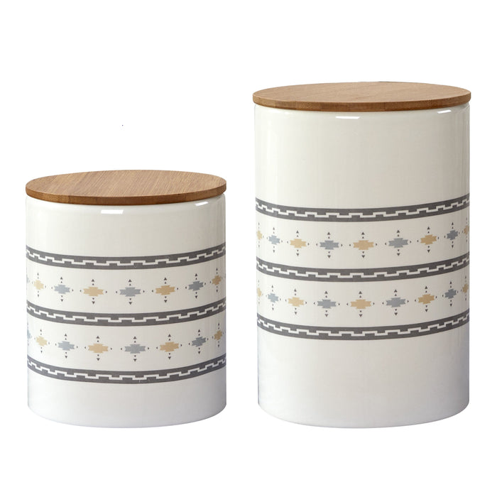 Small Aztec Design 2PC Canister Set Canister