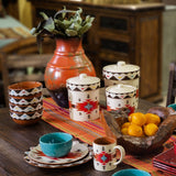 Del Sol Aztec 16PC Ceramic Dinnerware Set Ceramic Dinnerware