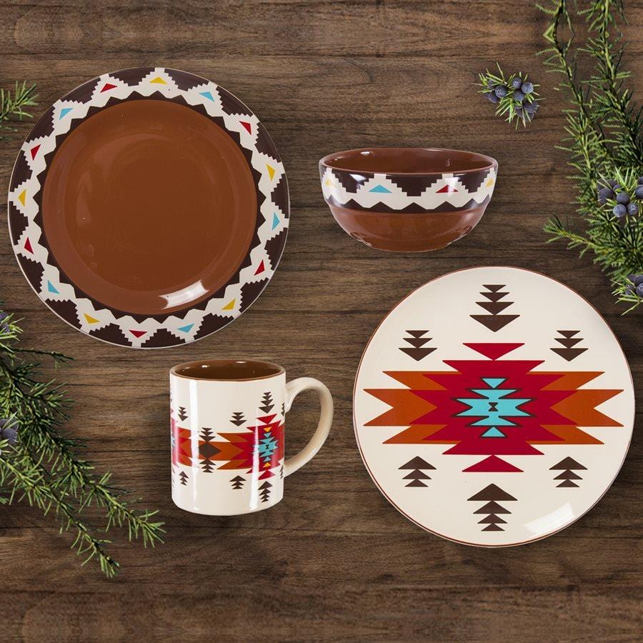 Del Sol Aztec 16PC Ceramic Dinnerware Set Ceramic Dinnerware