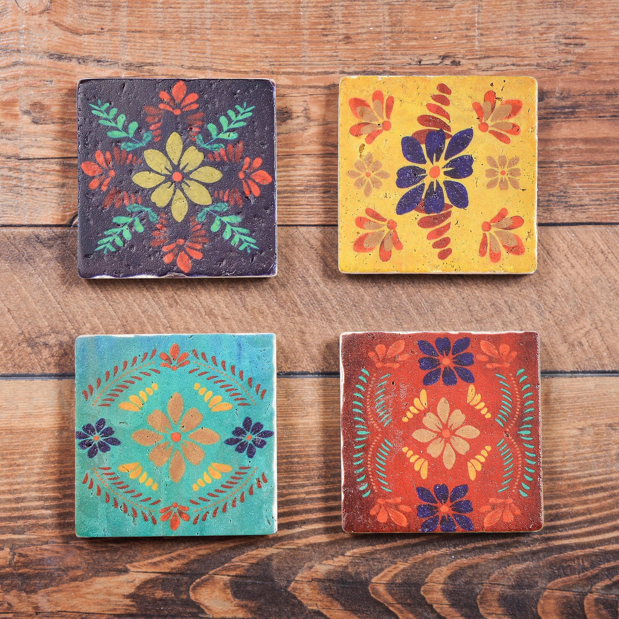 4 PC Bonita Televera Design Coaster Set Coaster