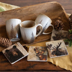 4 PC Lodge Animal Coaster Set Coaster