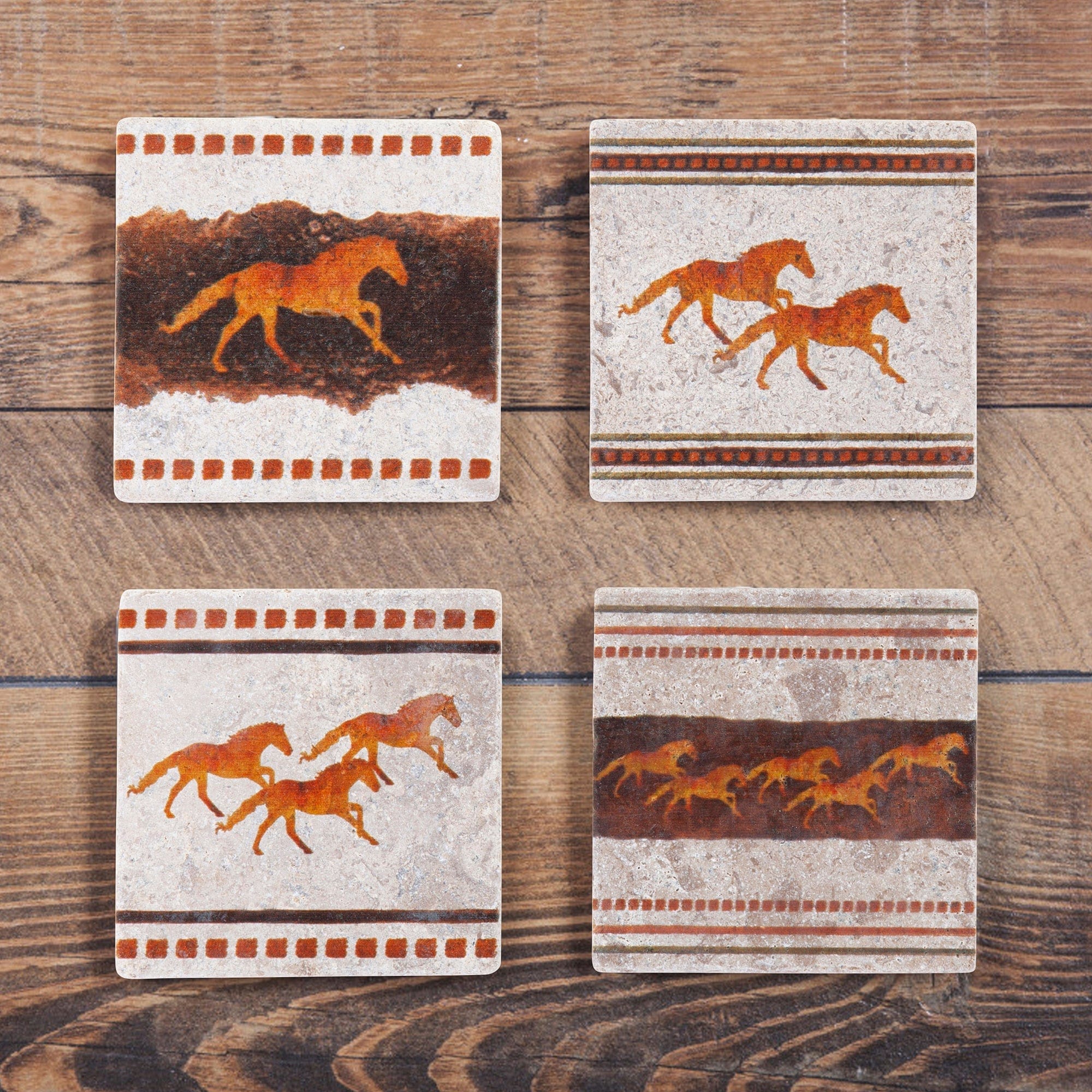 Running Remuda Coaster, Set of 4 Coaster